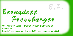 bernadett pressburger business card